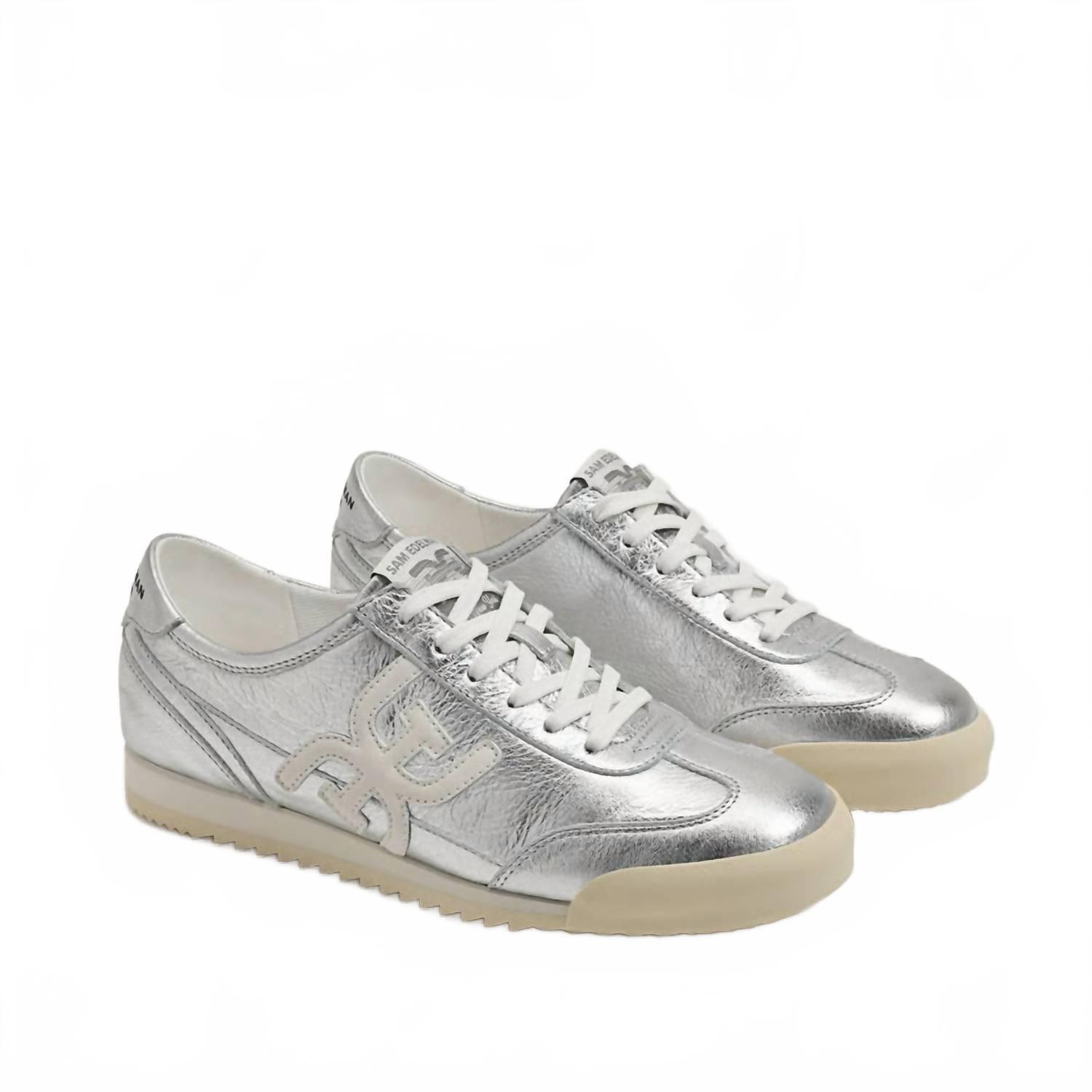 New Sam Edelman Women's Ivey Sneaker In Silver Leather